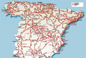 Карта платных дорог в испании